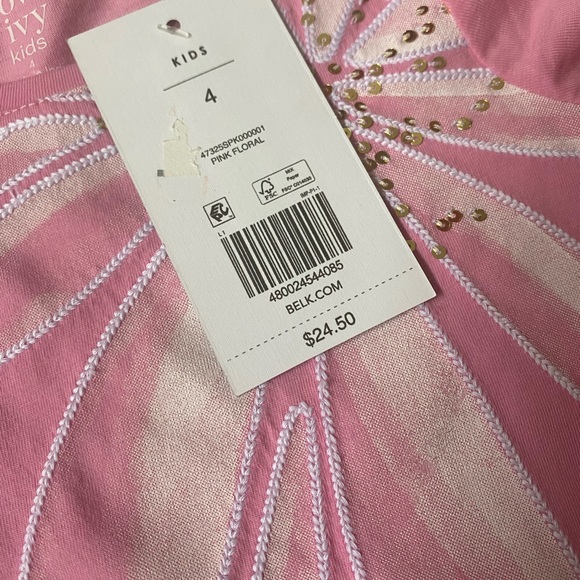 Crown & Ivy Graphic Floral Sleeveless top with sequins NWT size 4 - Picture 4 of 7